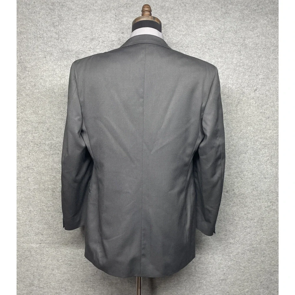 Torriani Double Breasted Blazer Jacket 42X 100% Wool Black Formal 42XL Dark Teal